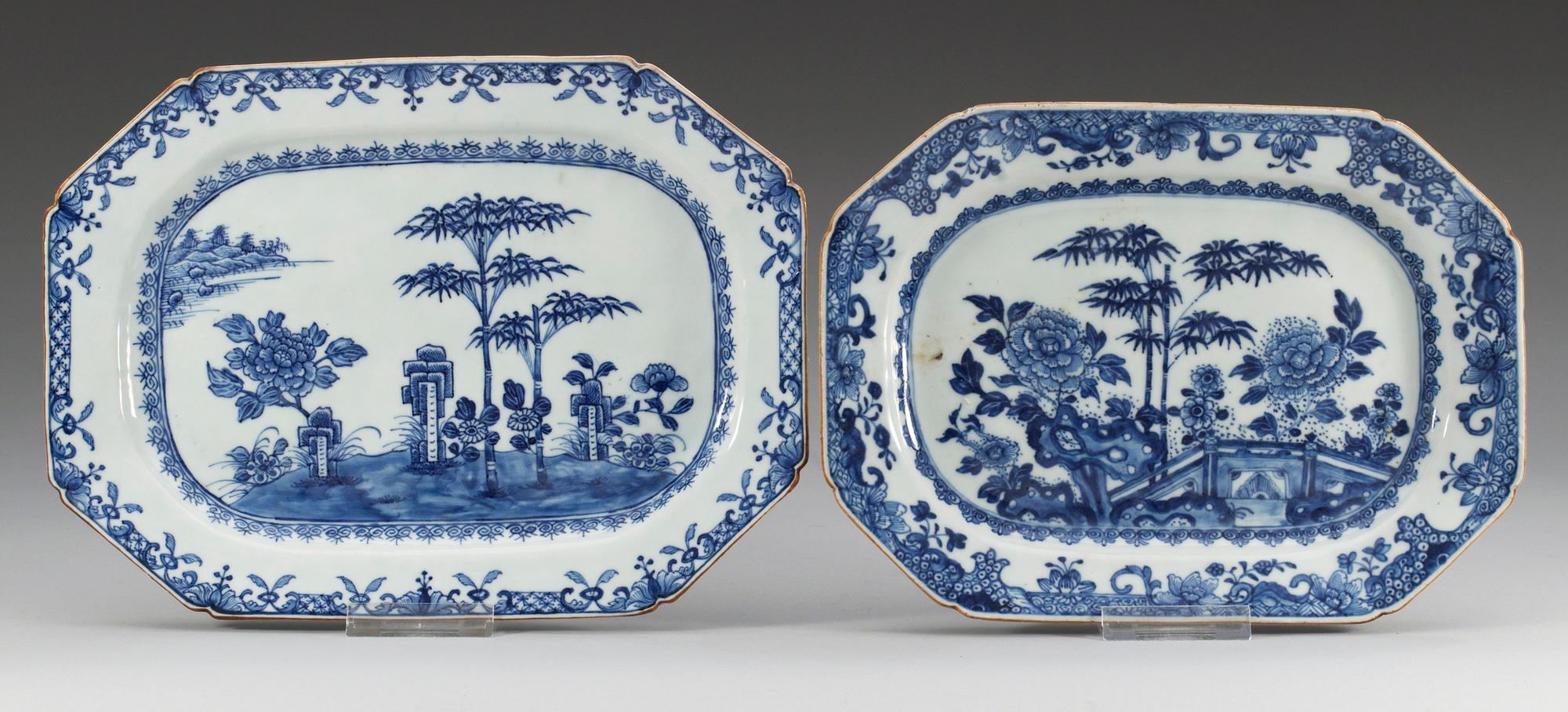 FAT, två stycken, porslin. Qing dynastin, Qianlong (1736-95).