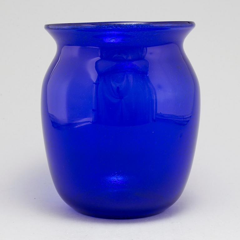 ERIK HÖGLUND, a blue glass vase from Boda.