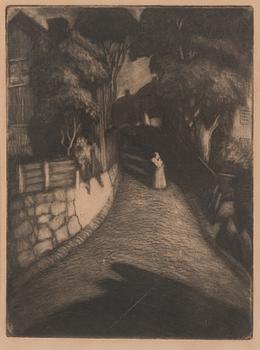 Albert Edelfelt, etsning, osignerad.