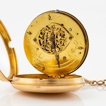 A gold pocketwatch by P. Ramstesdt (watchmaker in Stockholm 1782-1801), 1786.