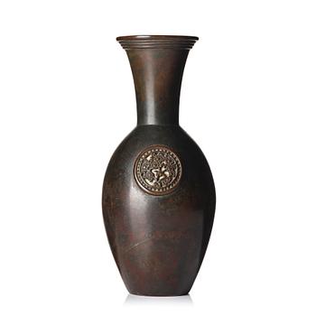 A copper alloy vase, circa 1900.