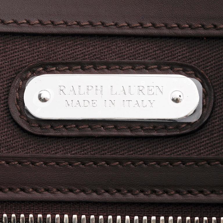 RALPH LAUREN, a brown and white purse, "Ricky bag".