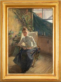 ELISABTEH WARLING, olja på duk, signerad.