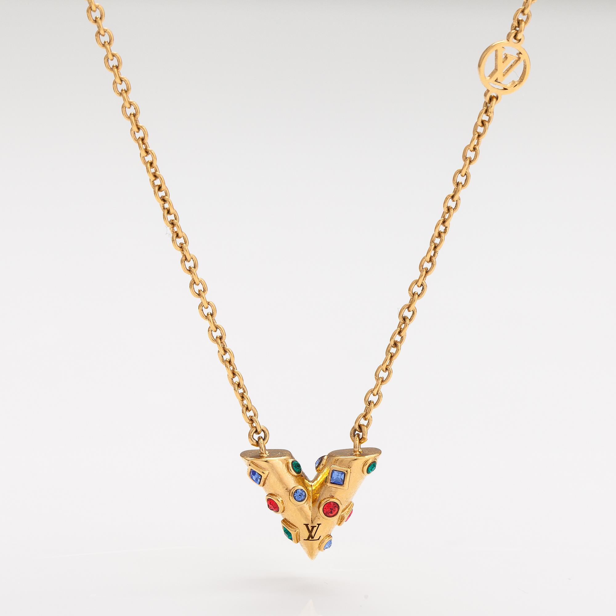 Louis Vuitton, "Essential V Planète" halsband. Märkt Louis Vuitton Paris, Made in Italy.
