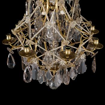 A late 19th century glass chandelier.