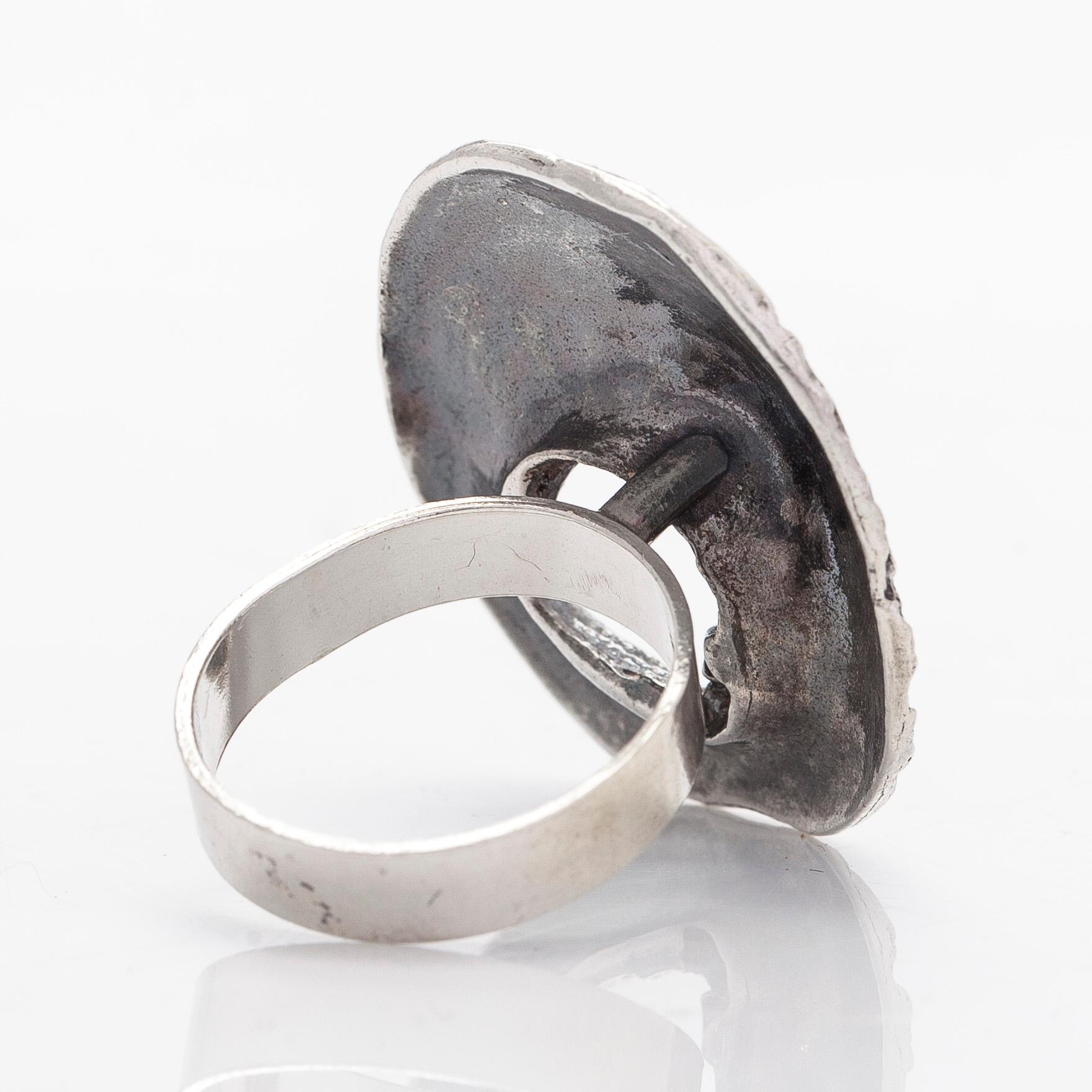 Helky Juvonen, a sterling silver ring, Westerback, Helsinki 1972.