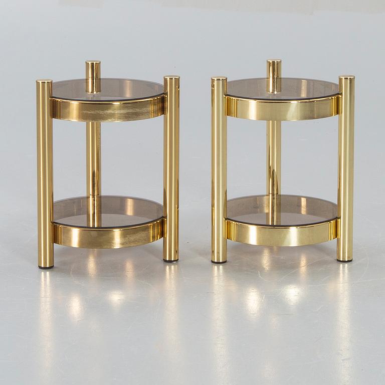 A pair of brass 1970/80s side tables.