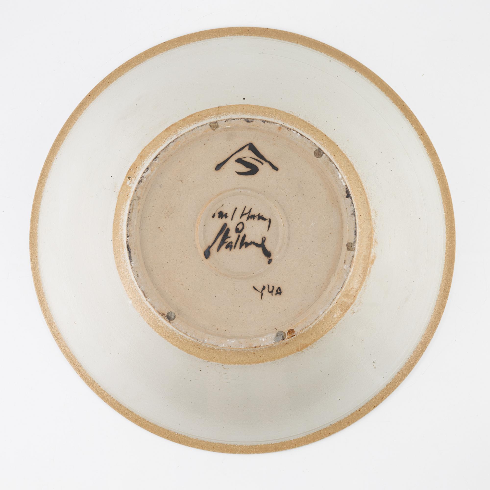 Carl-Harry Stålhane, stort skålfat, stengods, Designhuset.