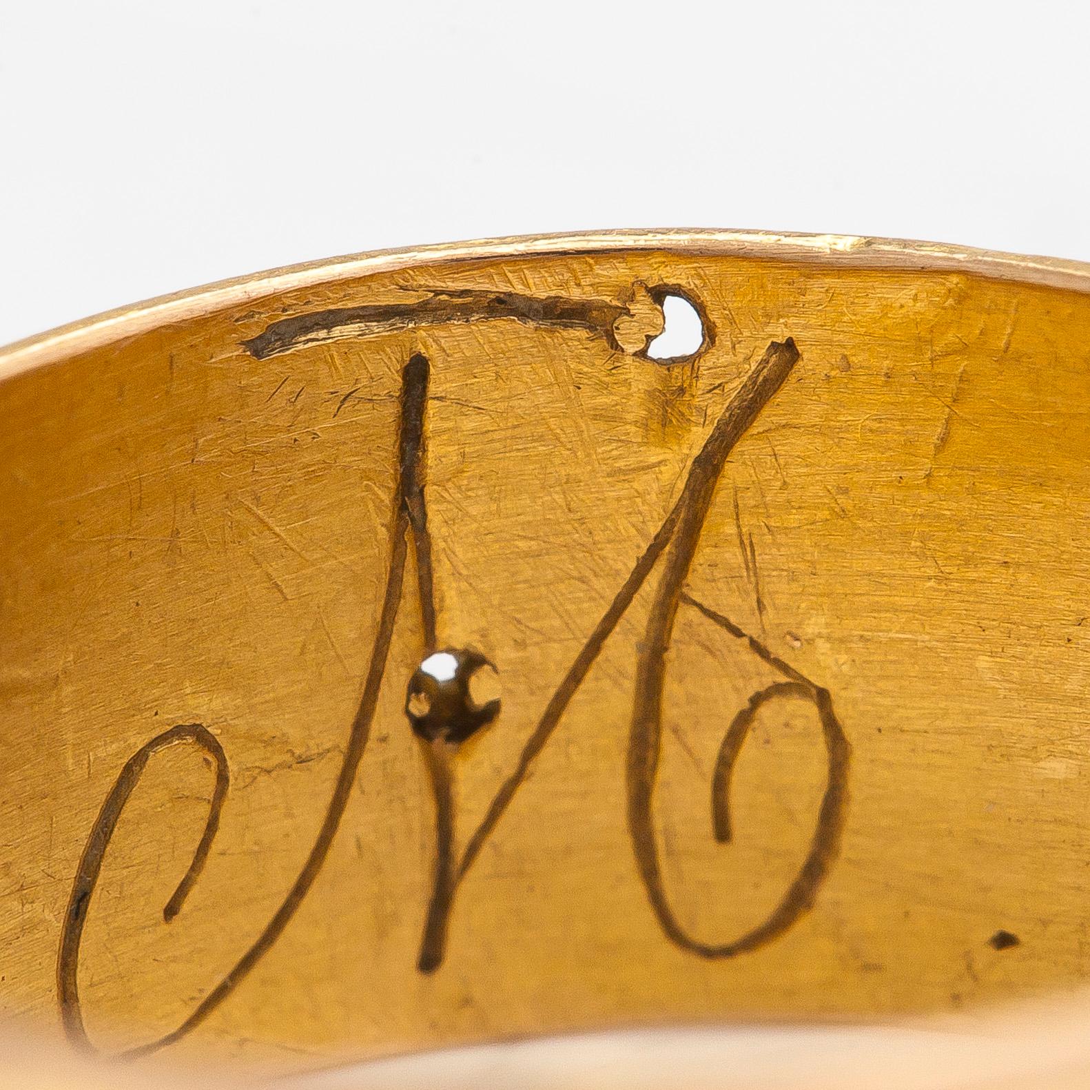 Ring, 18K guld, stämplad FS, 1809. Möjligen Friedrich Silber, Karlskrona.