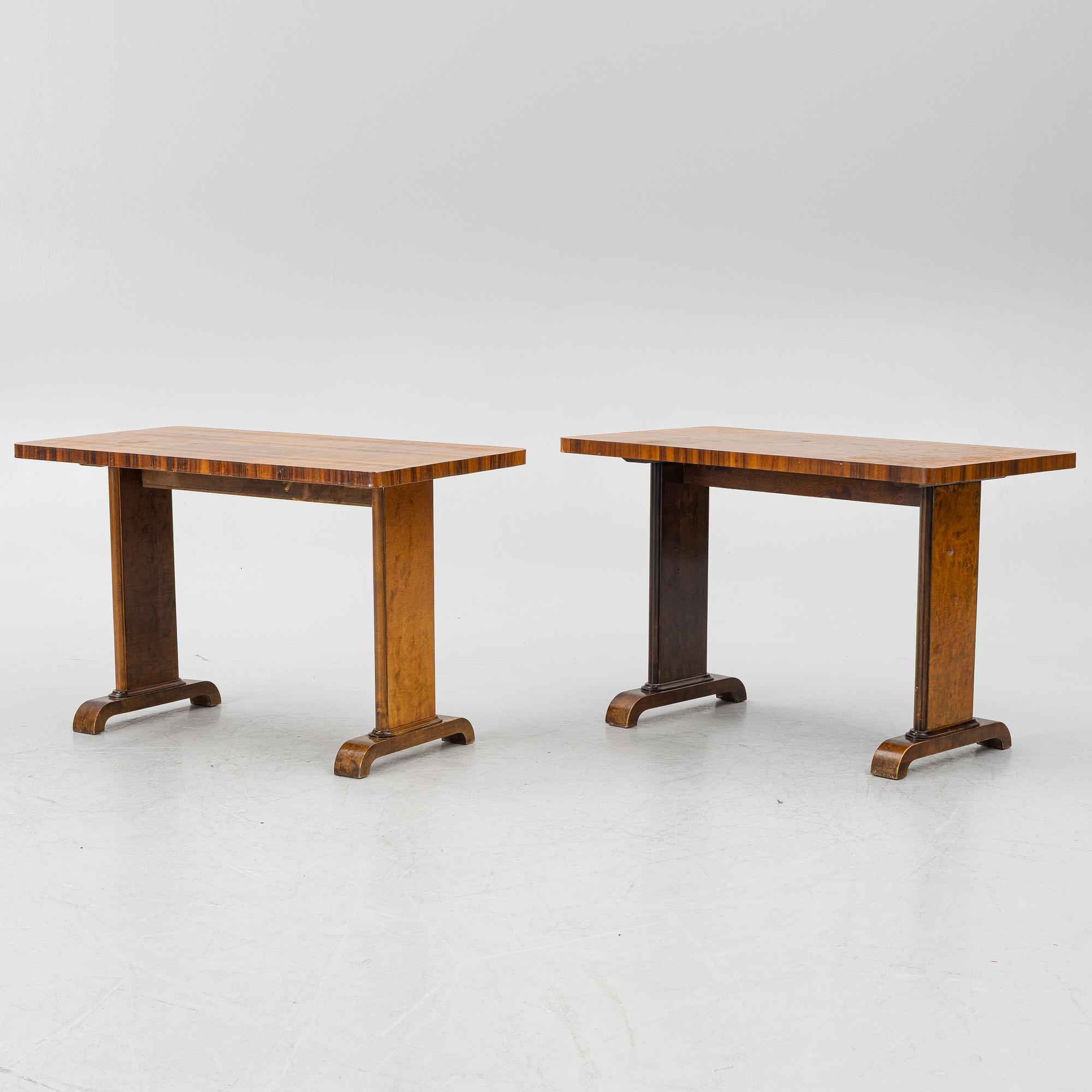A pair of tables, Swedish Modern, 1930s.