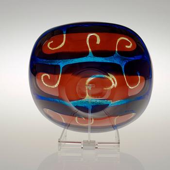 A Sven Palmqvist ravenna glass bowl, Orrefors 1970.