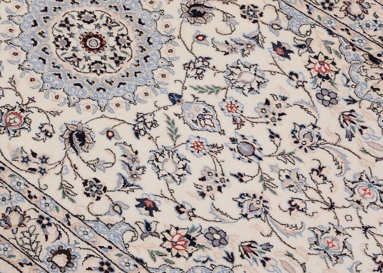A Nain part silk runner carpet, 342 x 81 cm.