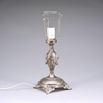 BORDSLAMPA, silver, omkr 1900.