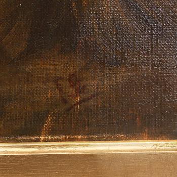 OKÄND KONSTNÄR, olja på duk, monogramsignerad, 1800-tal.