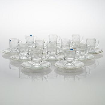 A 26-piece coffee set, "clover" for Nuutajärvi, Finland. 1970's.