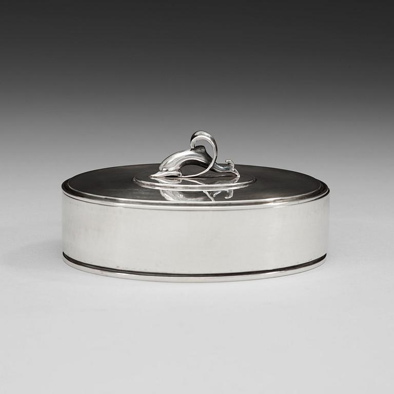 HARALD NIELSEN, toilettedosa, Georg Jensen, Köpenhamn 1933-44, sterling,