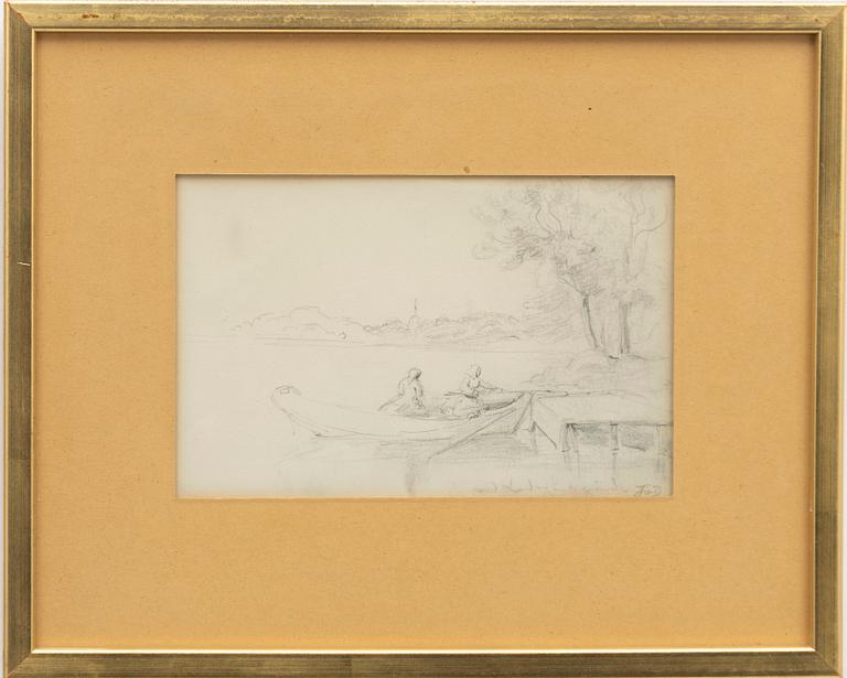 Fritz von Dardel, Lantliga scener, blyertsteckningar, 3 st.