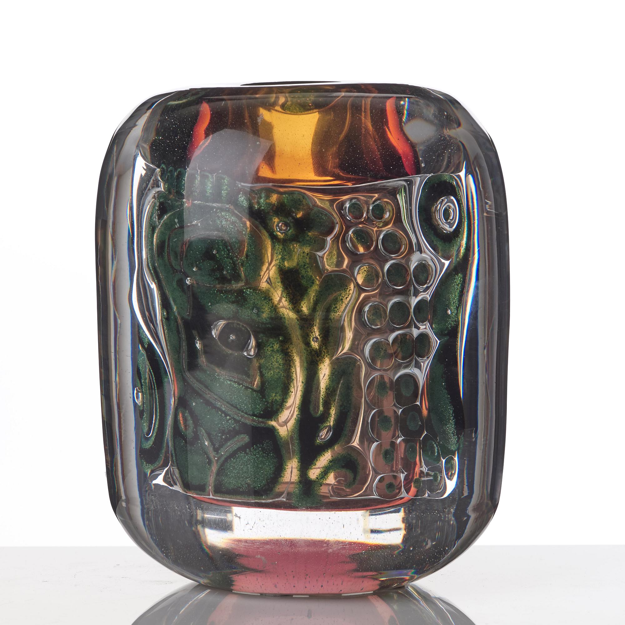 Edvin Öhrström, an "ariel" vase with a bathing female, Orrefors Sweden 1942, nr 260.