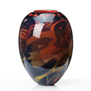 Eva Englund, a 'graal' glass vase, Orrefors, Sweden, 'studio prototype'.