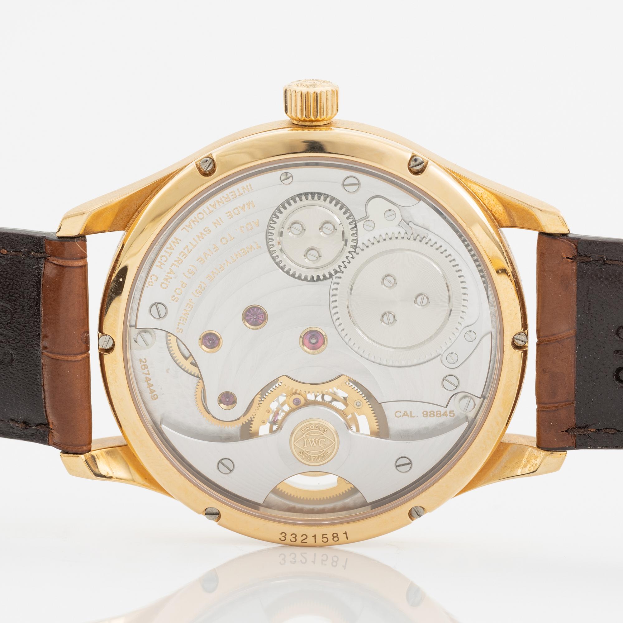 IWC, Portugieser Regulateur Tourbillon, wristwatch, 44 mm.