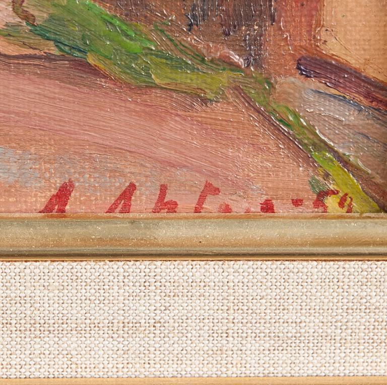 AARNO AHTAJA, olja på skiva, signerad och daterad -59.