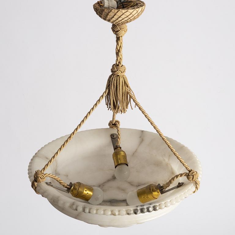 An alabaster ceiling lamp, 1920s.
