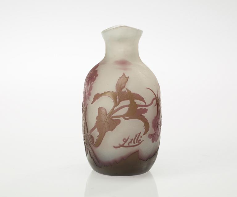 An Emile Gallé Art Noveau cameo glass vase.