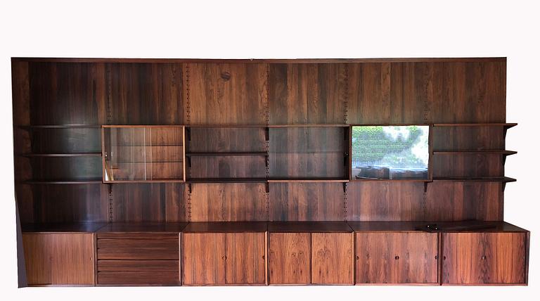 POUL CADOVIUS, a rooswood 'Royal system' shelving unit, third quater of 20th century, Denmark.