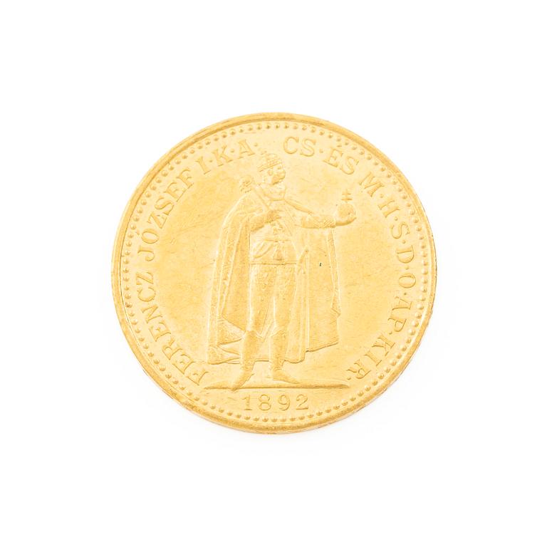 Gold coin, Hungary, 20 Korona, 1892.
