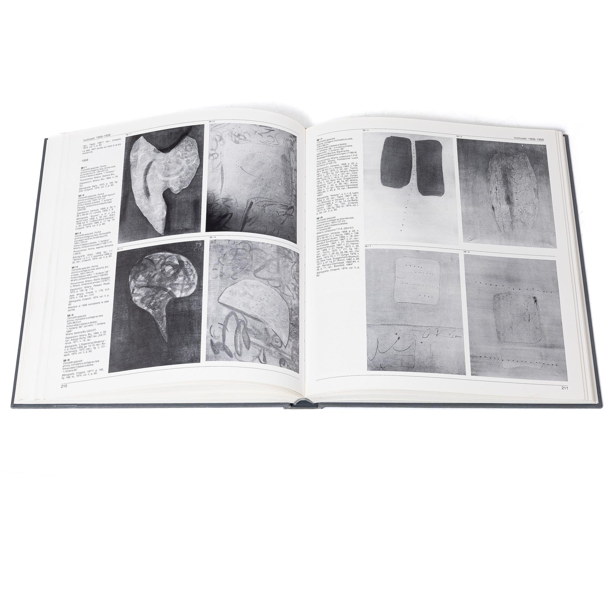 Böcker, 2 volymer, "Fontana - Catalogo generale I-II", Enrico Crispolti, Edizioni Electa, Milan,1986.