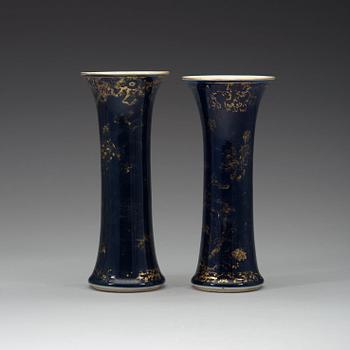 A pair of powder blue vases, Qing dynasty, Qianlong (1736-95).