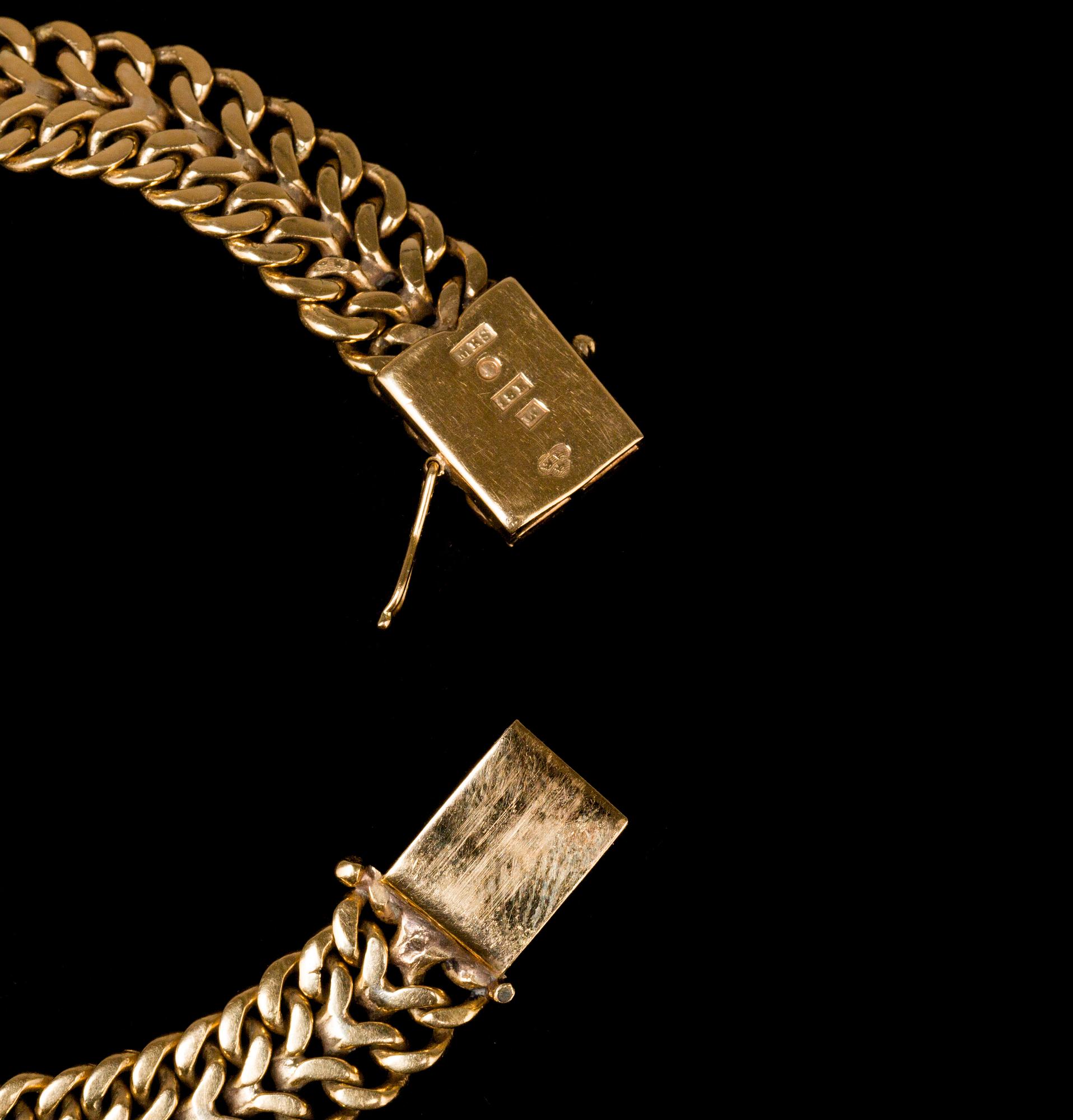 ARMLÄNK, 18K guld. M K:s Guldsmedsateljé, Stockholm 1961. Vikt ca 28 gram.