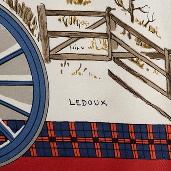 Hermès, two silk scarves.