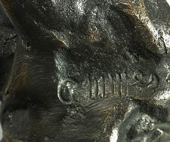 SKULPTUR, brons, efter Carl Milles, sign.