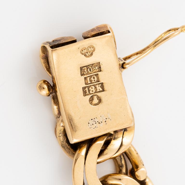 Arm bracelet, 18K gold, bismarck link.