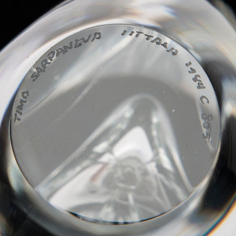 A 'Claritas' glass sculpture signed Timo Sarpaneva, Iittala 1984 C 855.