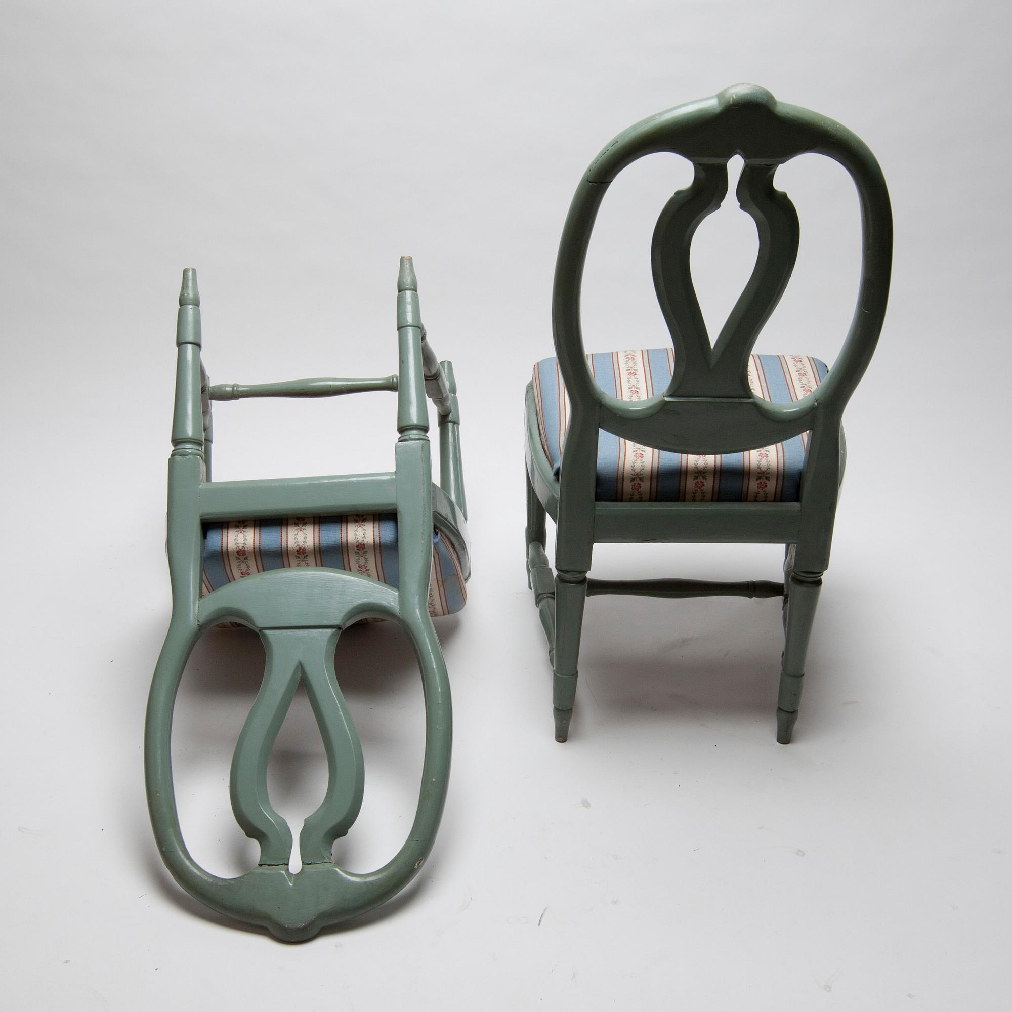 STOLAR, ett par, gustaviansk stil, 1800-tal.
