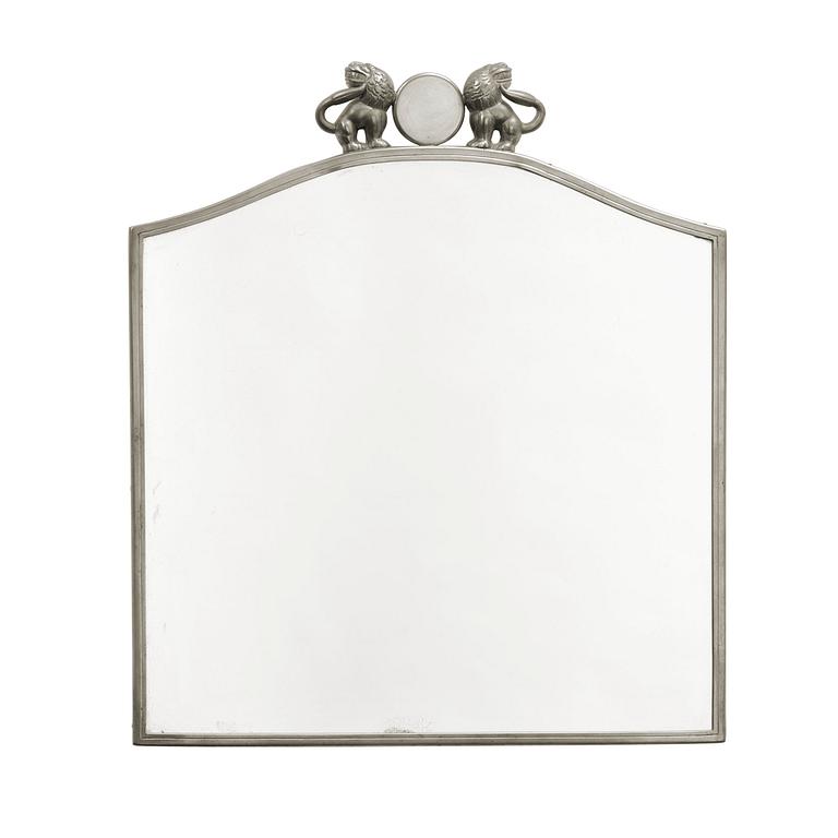 An Estrid Ericsson and Anna Petrus pewter framed wall mirror, Stockholm 1927.