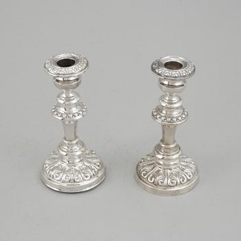 Carl Nyström, a pair of silver candlesticks, Stockholm 1843.