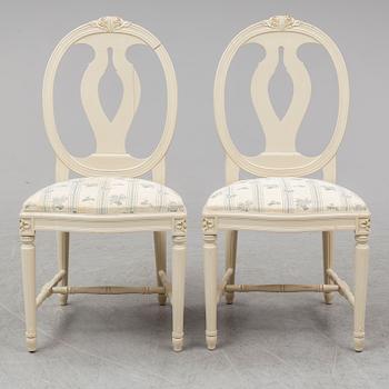 MATBORD SAMT 10 STOLAR, gustaviansk stil, 1900-talets slut.