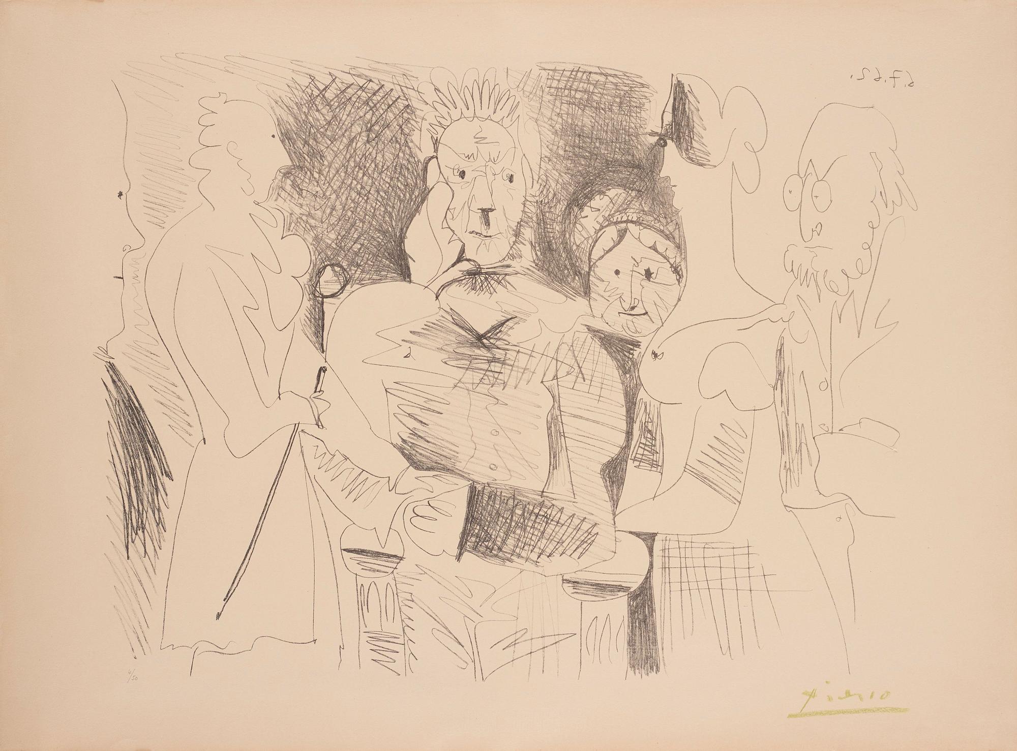 Pablo Picasso, "Portrait de famille III (Six Personnages)".