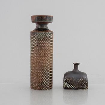 Stig Lindberg, two stoneware vases, Gustavsberg Studio, 1960s.