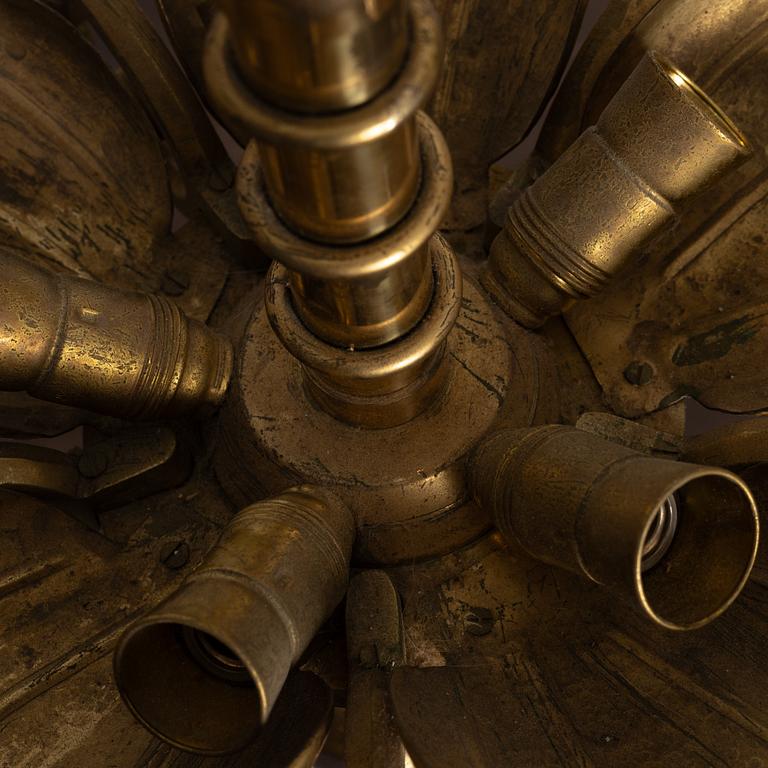 Lars Holmström, a brass chandelier, Arvika, mid-20th Century.