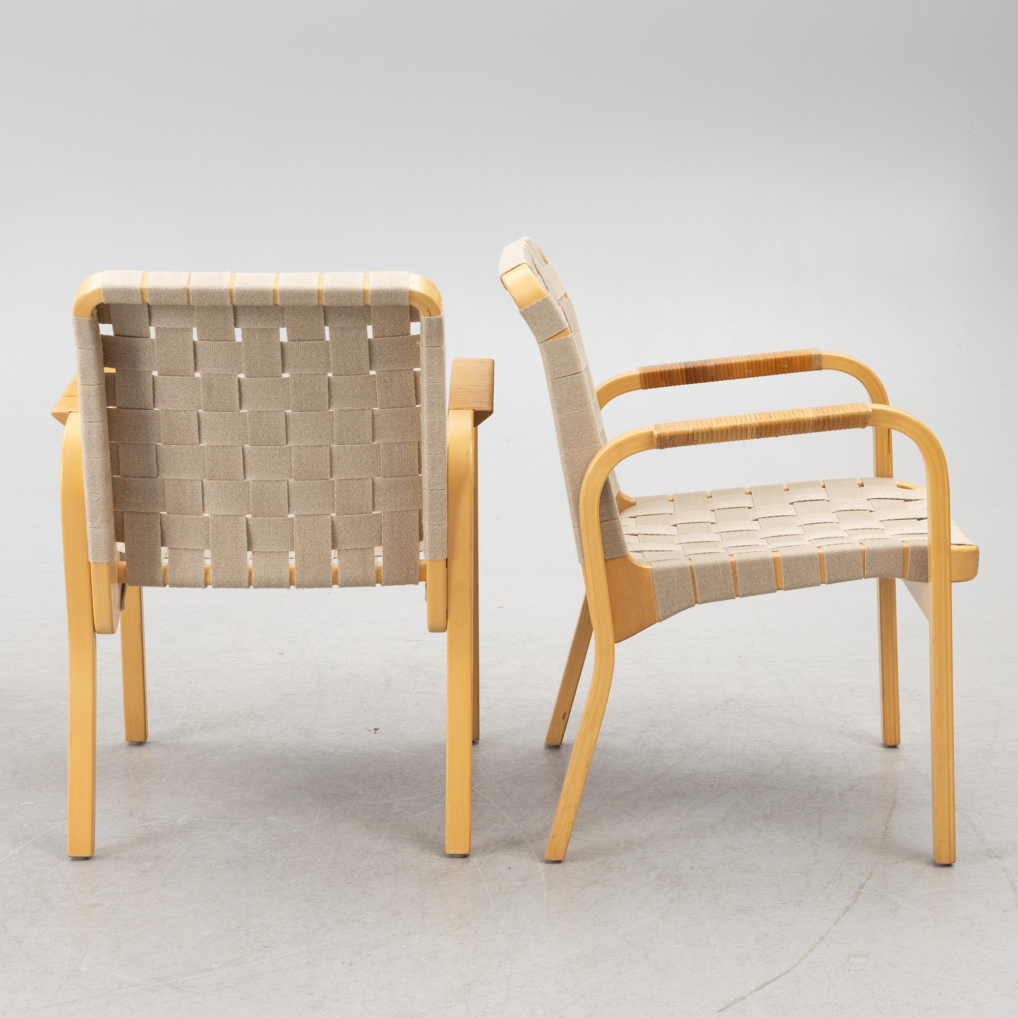 Alvar Aalto, Armchairs, 4 pcs, model 45, Artek, Finland.