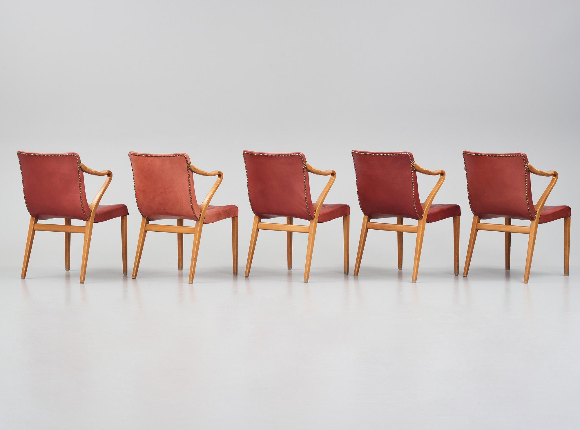 Axel Larsson, karmstolar, fem stycken, Svenska Möbelfabrikerna Bodafors, 1961.