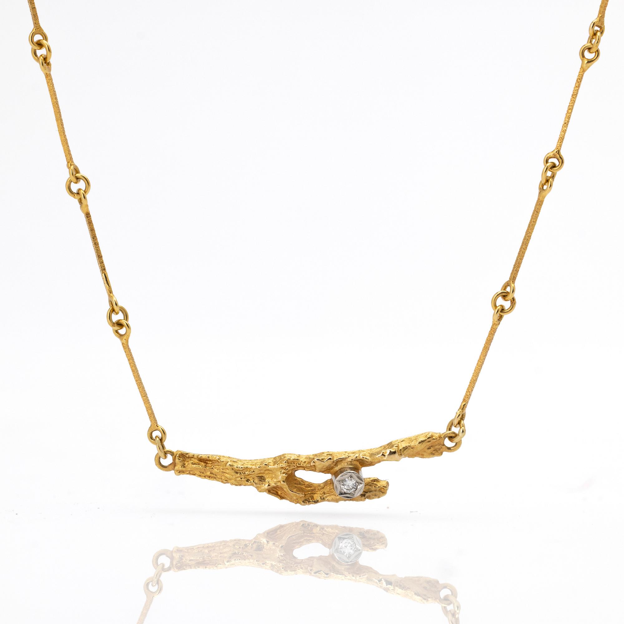 Björn Weckström, Collier, "Diamantknopp", 18K guld, diamant, Lapponia.