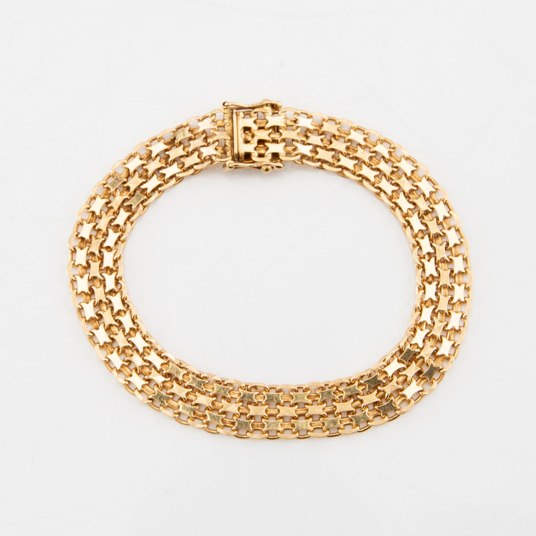 Bracelet X-link 18K gold, Braconi Gustavo Arezzo Italy.