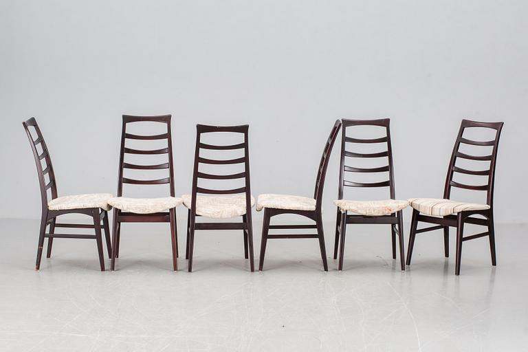 STOLAR, 6 stycken, Niels Kofoed, Kofoeds Hornslet, Danmark, 1900-talets senare del.
