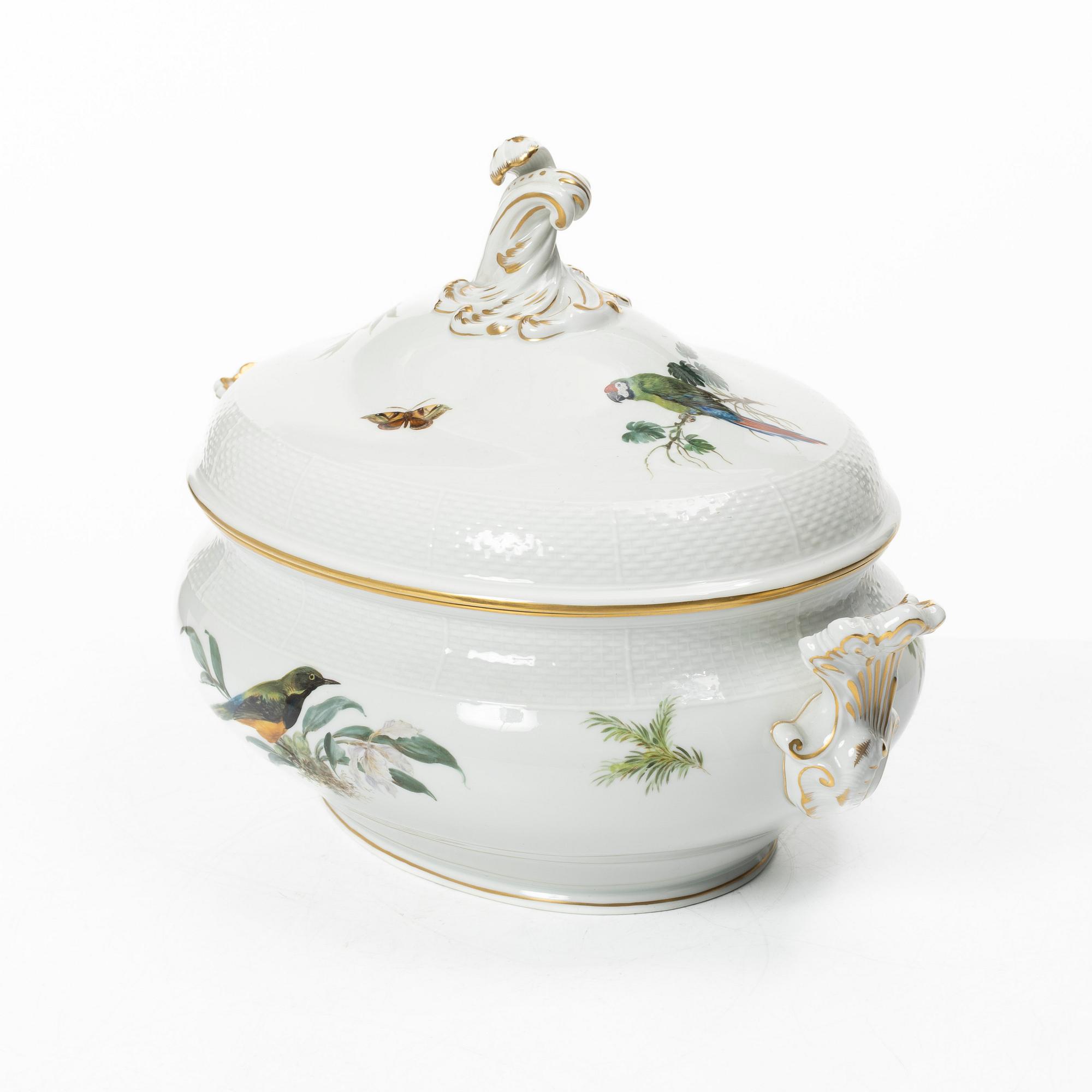 Terrin med lock, porslin, Meissen, Tyskland, 1930-40-tal.