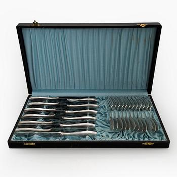 Bestickuppsättning, 24 dlr, silver Kultakeskus, Tavastehus 1939.